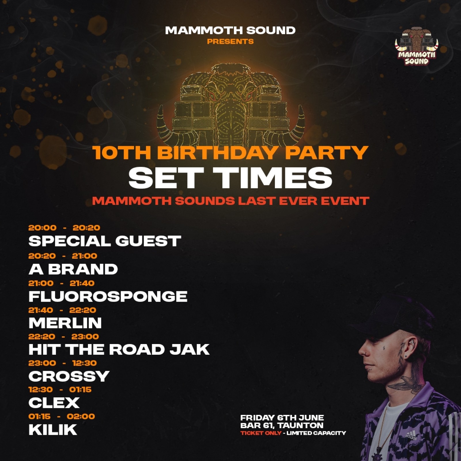 Mammoth 10th Birthday The Last Dance Social Square Set Times